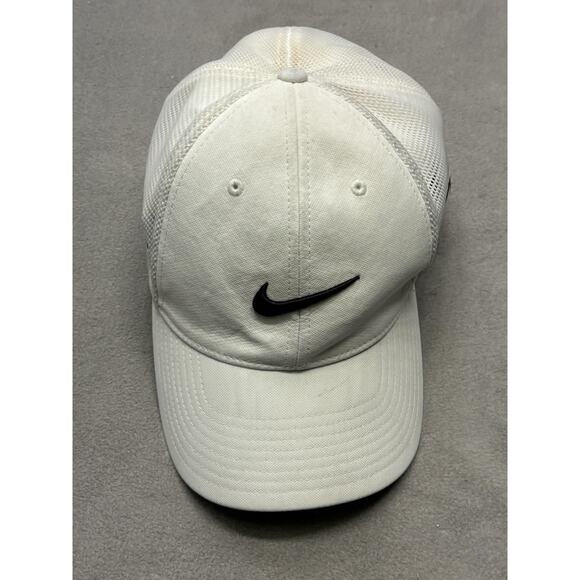Nike Hat Cap Snap Back White Mesh Trucker RZN Vapor Embroidered Swoosh Mens - Picture 1 of 8